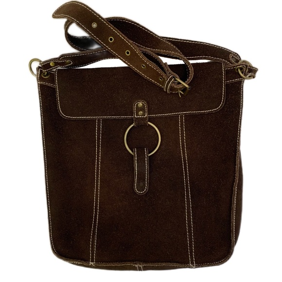 Gap Brown Leather Messenger Bag unisex - Picture 1 of 9